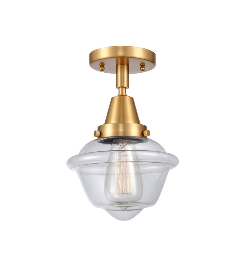 Innovations 447-1C-SG-G532 One Light Flush Mount, Satin Gold
