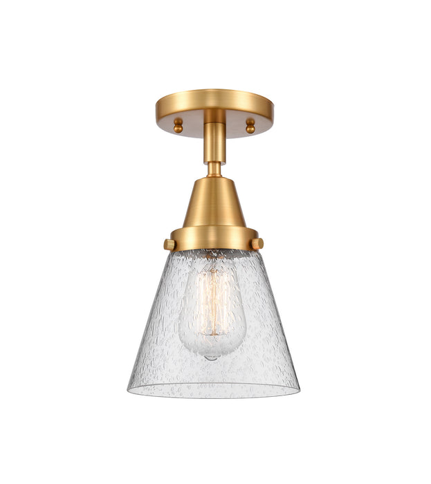 Innovations 447-1C-SG-G64 One Light Flush Mount, Satin Gold