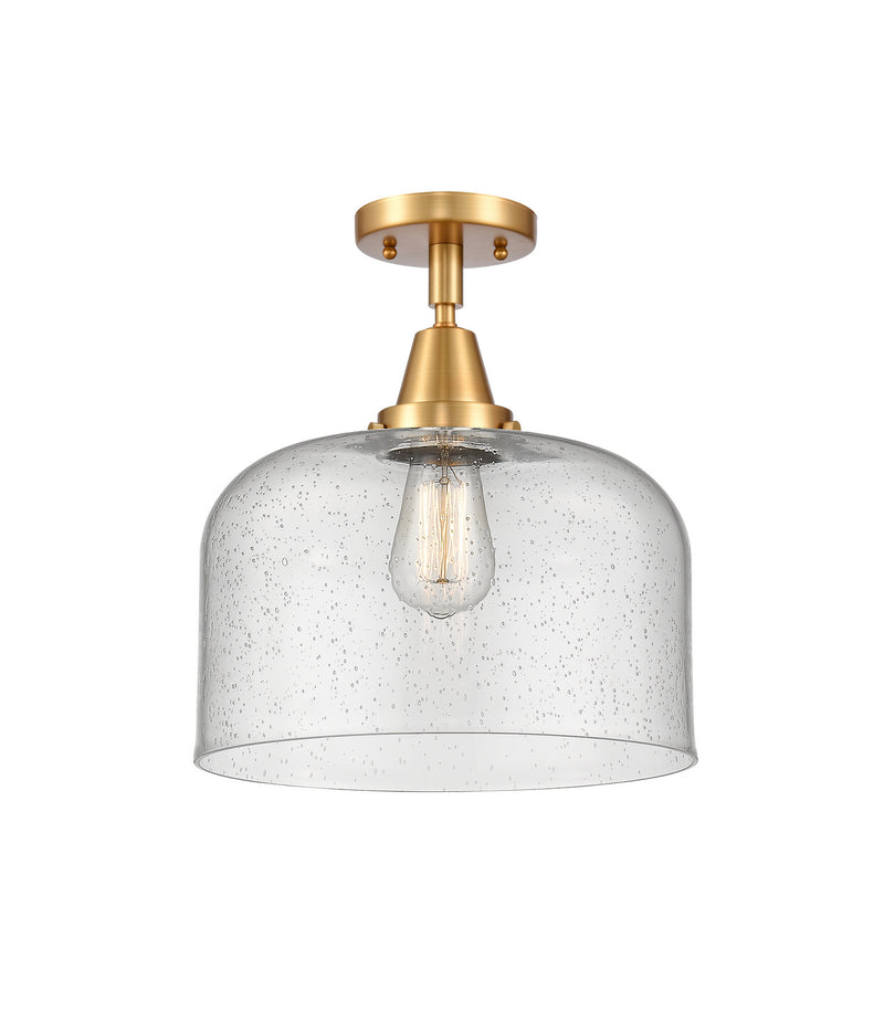 Innovations 447-1C-SG-G74-L One Light Flush Mount, Satin Gold