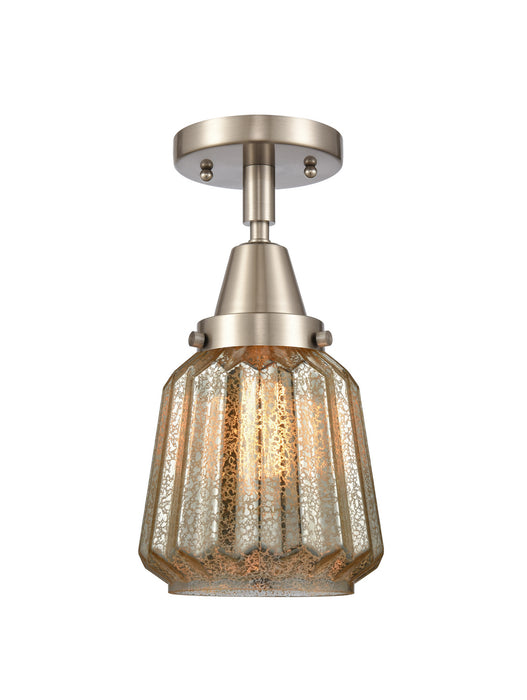Innovations 447-1C-SN-G146 One Light Flush Mount, Brushed Satin Nickel