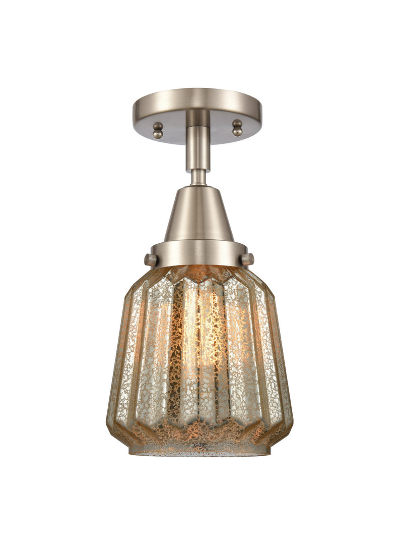 Innovations 447-1C-SN-G146-LED LED Flush Mount, Brushed Satin Nickel