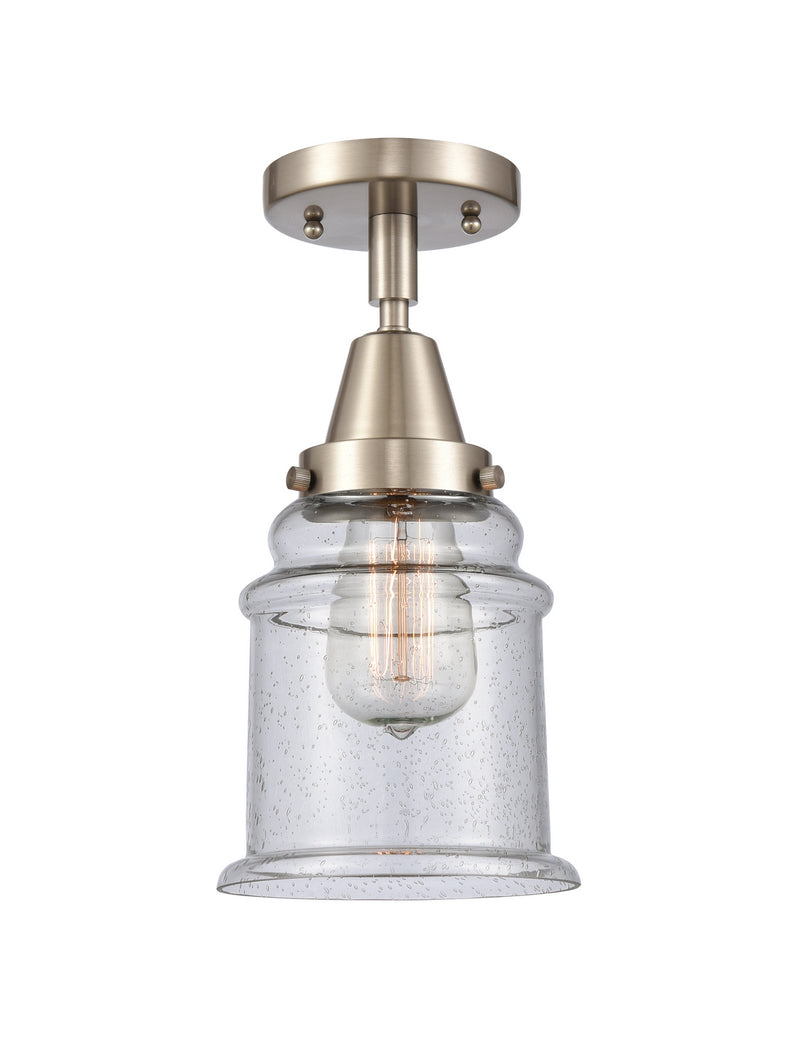 Innovations 447-1C-SN-G184 One Light Flush Mount, Brushed Satin Nickel