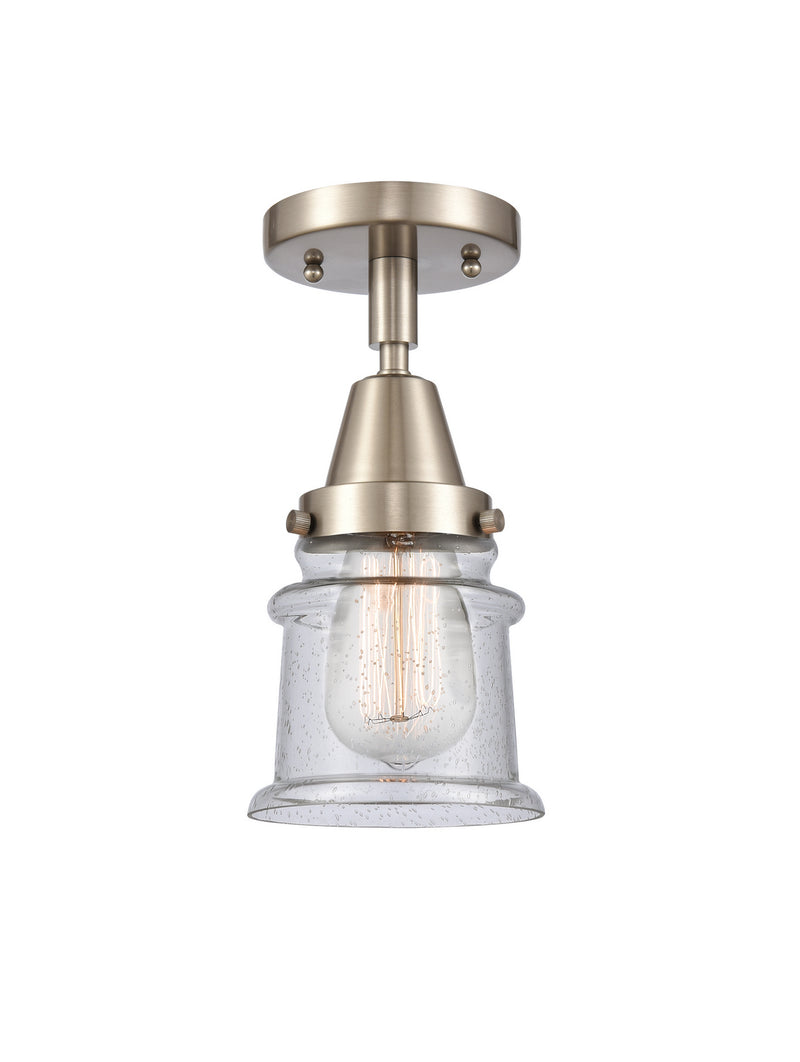 Innovations 447-1C-SN-G184S One Light Flush Mount, Brushed Satin Nickel