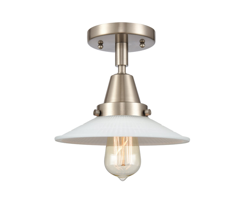 Innovations 447-1C-SN-G1-LED LED Flush Mount, Brushed Satin Nickel