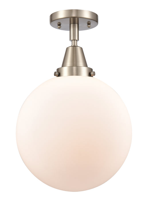 Innovations 447-1C-SN-G201-10 One Light Flush Mount, Brushed Satin Nickel