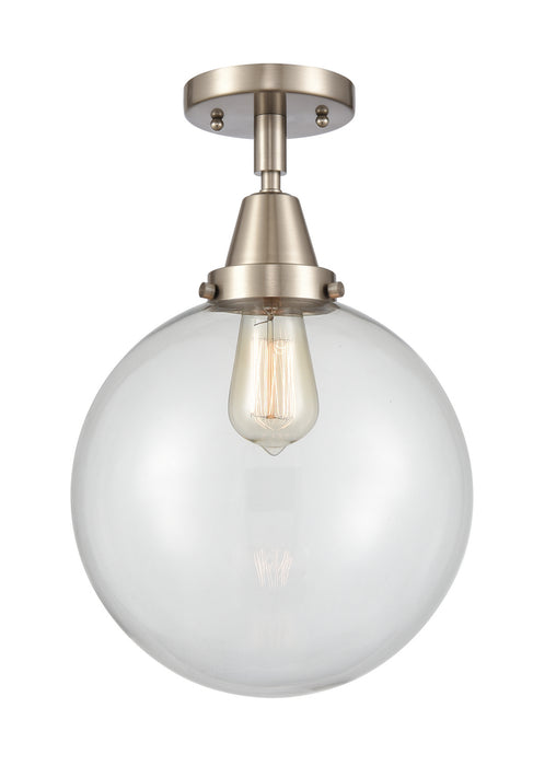 Innovations 447-1C-SN-G202-10 One Light Flush Mount, Brushed Satin Nickel