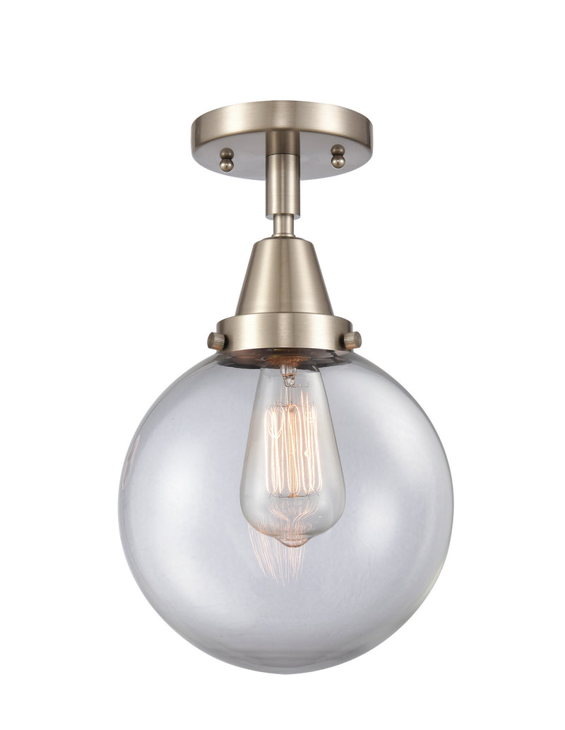 Innovations 447-1C-SN-G202-8 One Light Flush Mount, Brushed Satin Nickel