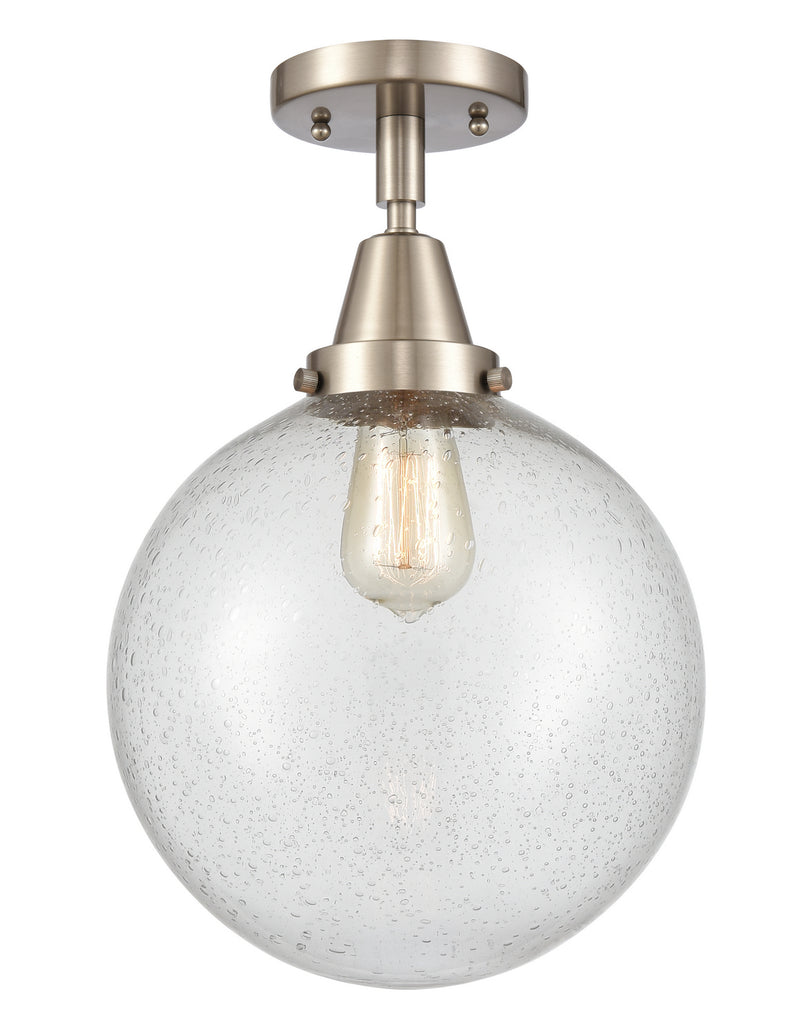 Innovations 447-1C-SN-G204-10 One Light Flush Mount, Brushed Satin Nickel