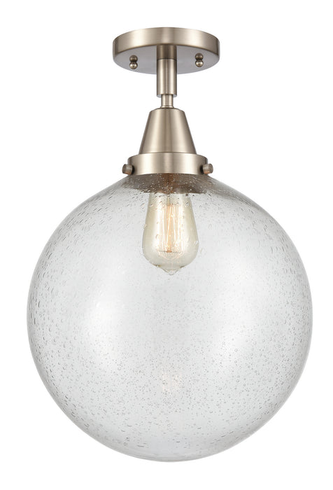 Innovations 447-1C-SN-G204-12 One Light Flush Mount, Brushed Satin Nickel