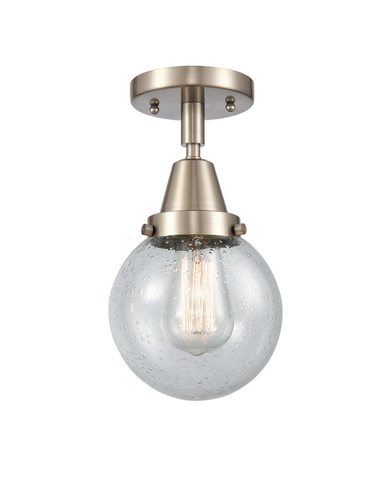 Innovations 447-1C-SN-G204-6 One Light Flush Mount, Brushed Satin Nickel