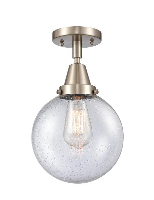 Innovations 447-1C-SN-G204-8 One Light Flush Mount, Brushed Satin Nickel