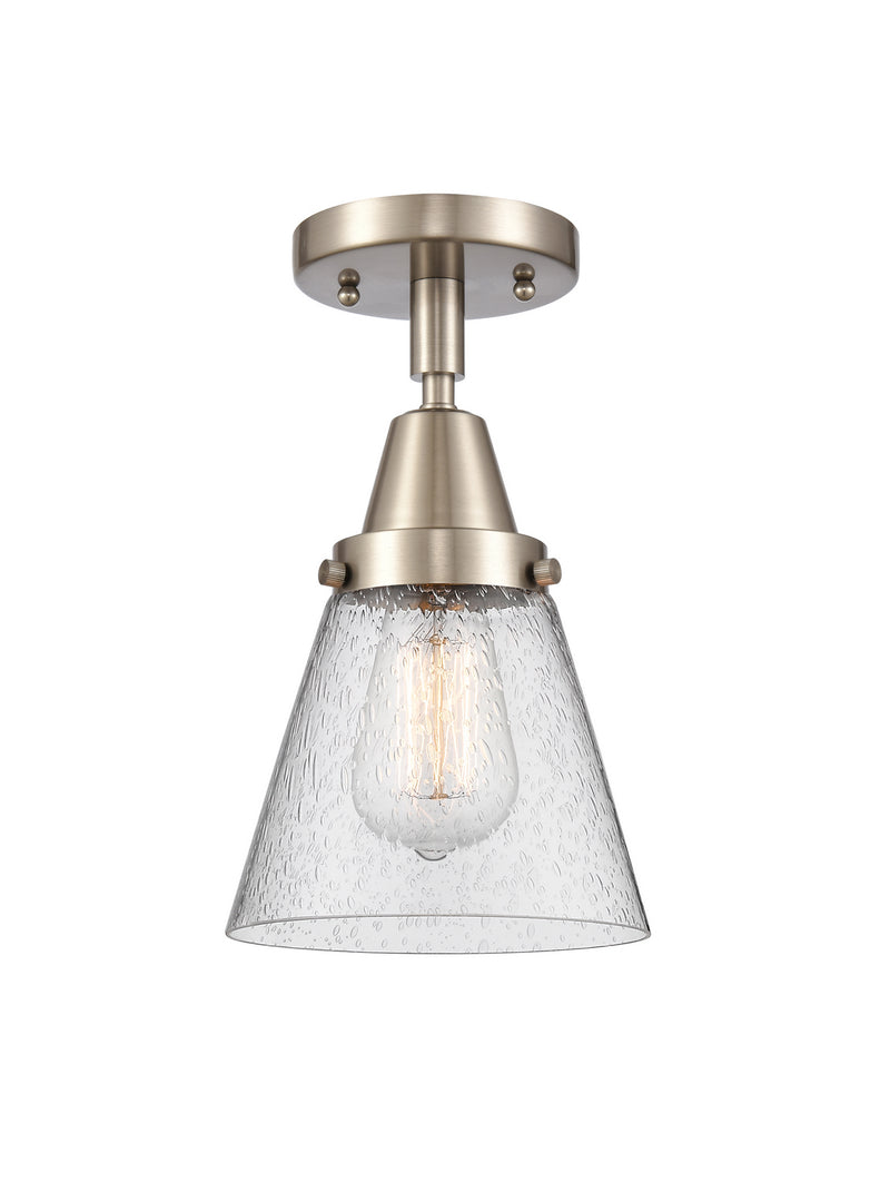 Innovations 447-1C-SN-G64 One Light Flush Mount, Brushed Satin Nickel