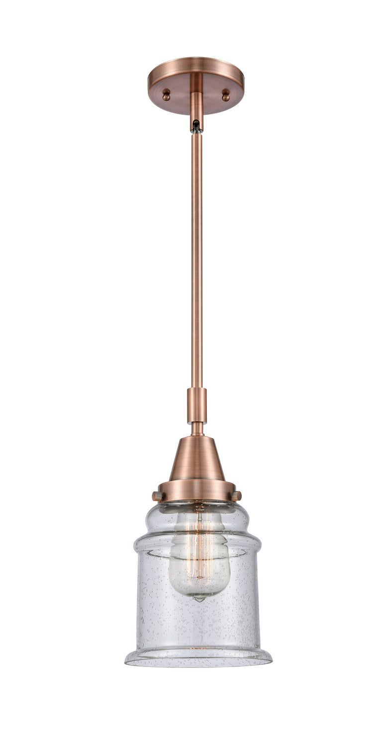 Innovations 447-1S-AC-G184 One Light Mini Pendant, Antique Copper