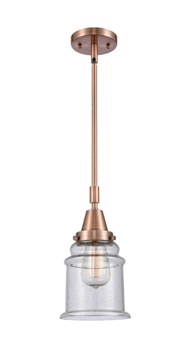 Innovations 447-1S-AC-G184 One Light Mini Pendant, Antique Copper