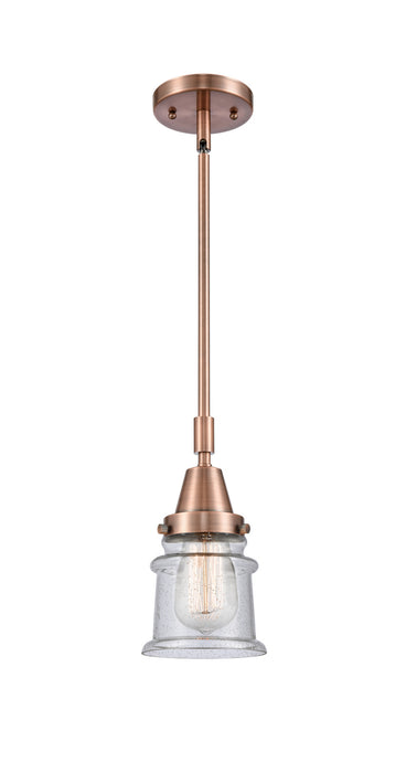 Innovations 447-1S-AC-G184S One Light Mini Pendant, Antique Copper