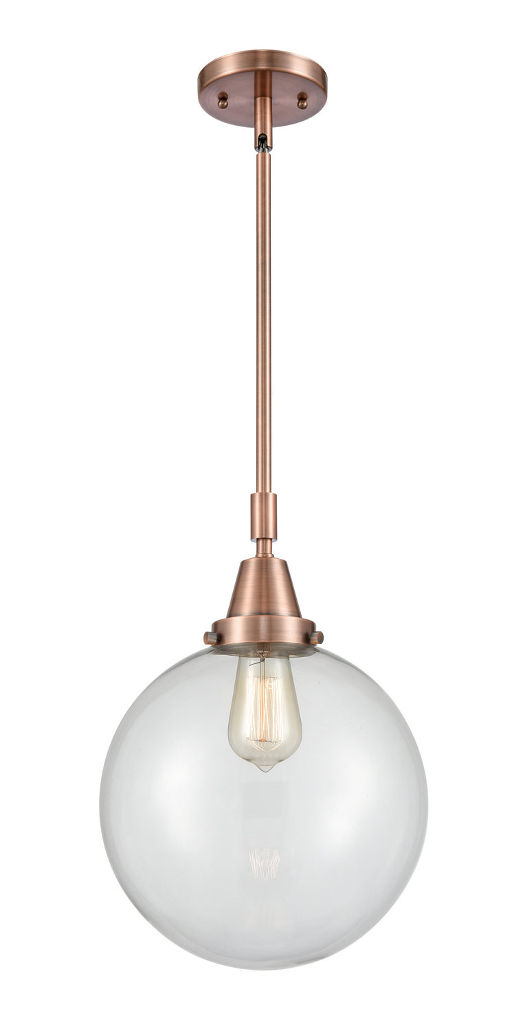 Innovations 447-1S-AC-G202-10 One Light Mini Pendant, Antique Copper
