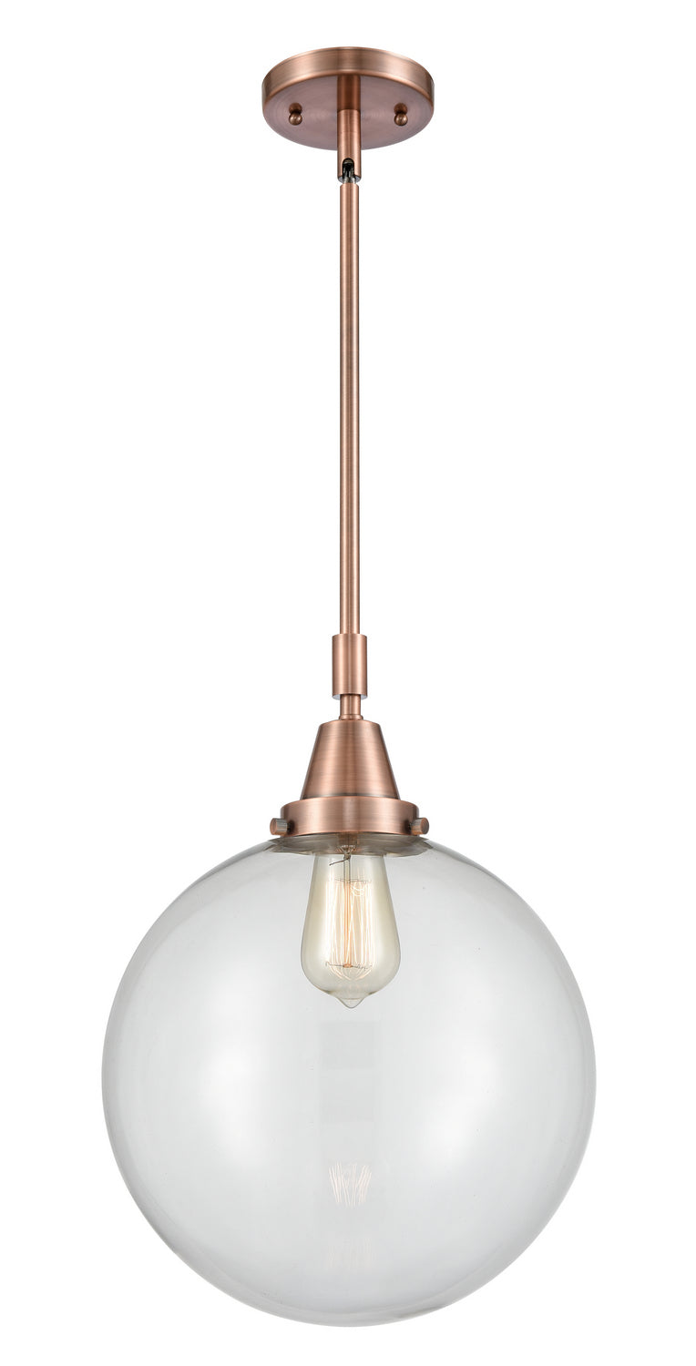 Innovations 447-1S-AC-G202-12 One Light Mini Pendant, Antique Copper
