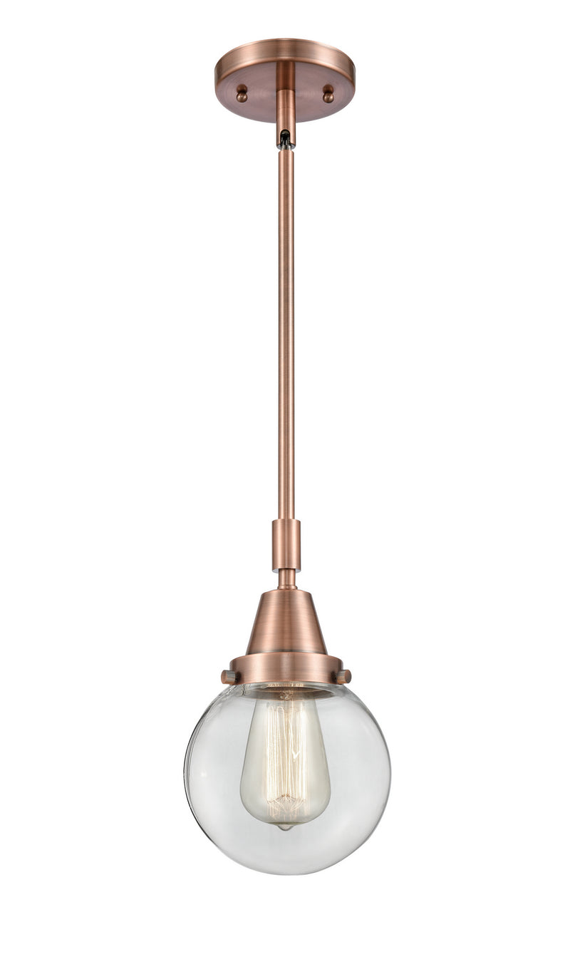 Innovations 447-1S-AC-G202-6 One Light Mini Pendant, Antique Copper