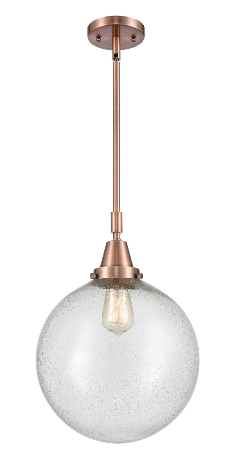 Innovations 447-1S-AC-G204-12 One Light Mini Pendant, Antique Copper