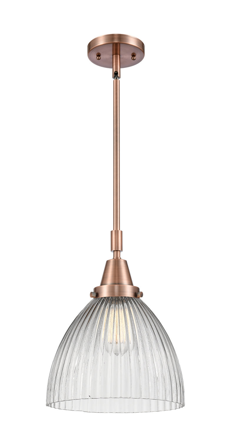 Innovations 447-1S-AC-G222 One Light Mini Pendant, Antique Copper