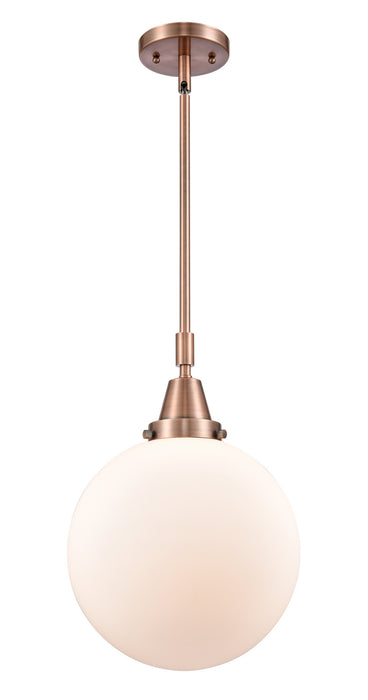 Innovations 447-1S-AC-G201-10 One Light Mini Pendant, Antique Copper