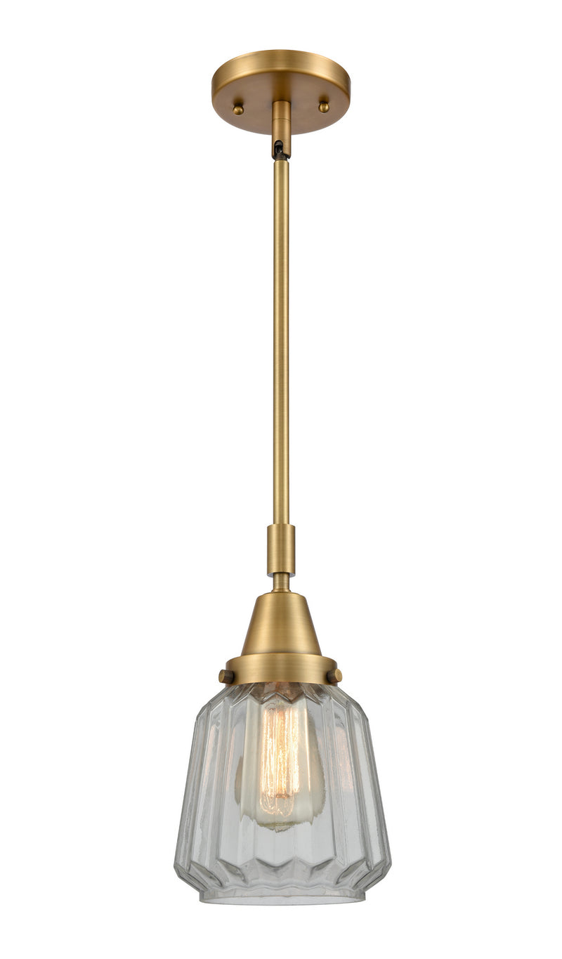 Innovations 447-1S-BB-G142 One Light Mini Pendant, Brushed Brass