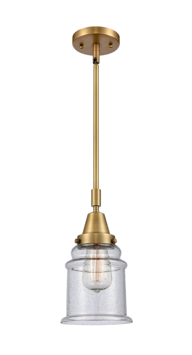 Innovations 447-1S-BB-G184 One Light Mini Pendant, Brushed Brass