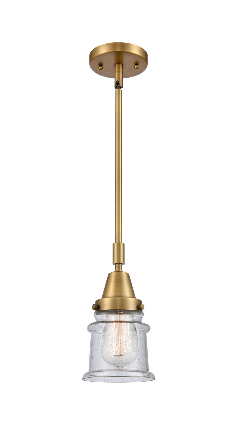 Innovations 447-1S-BB-G184S One Light Mini Pendant, Brushed Brass