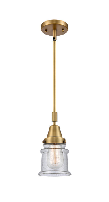 Innovations 447-1S-BB-G184S One Light Mini Pendant, Brushed Brass
