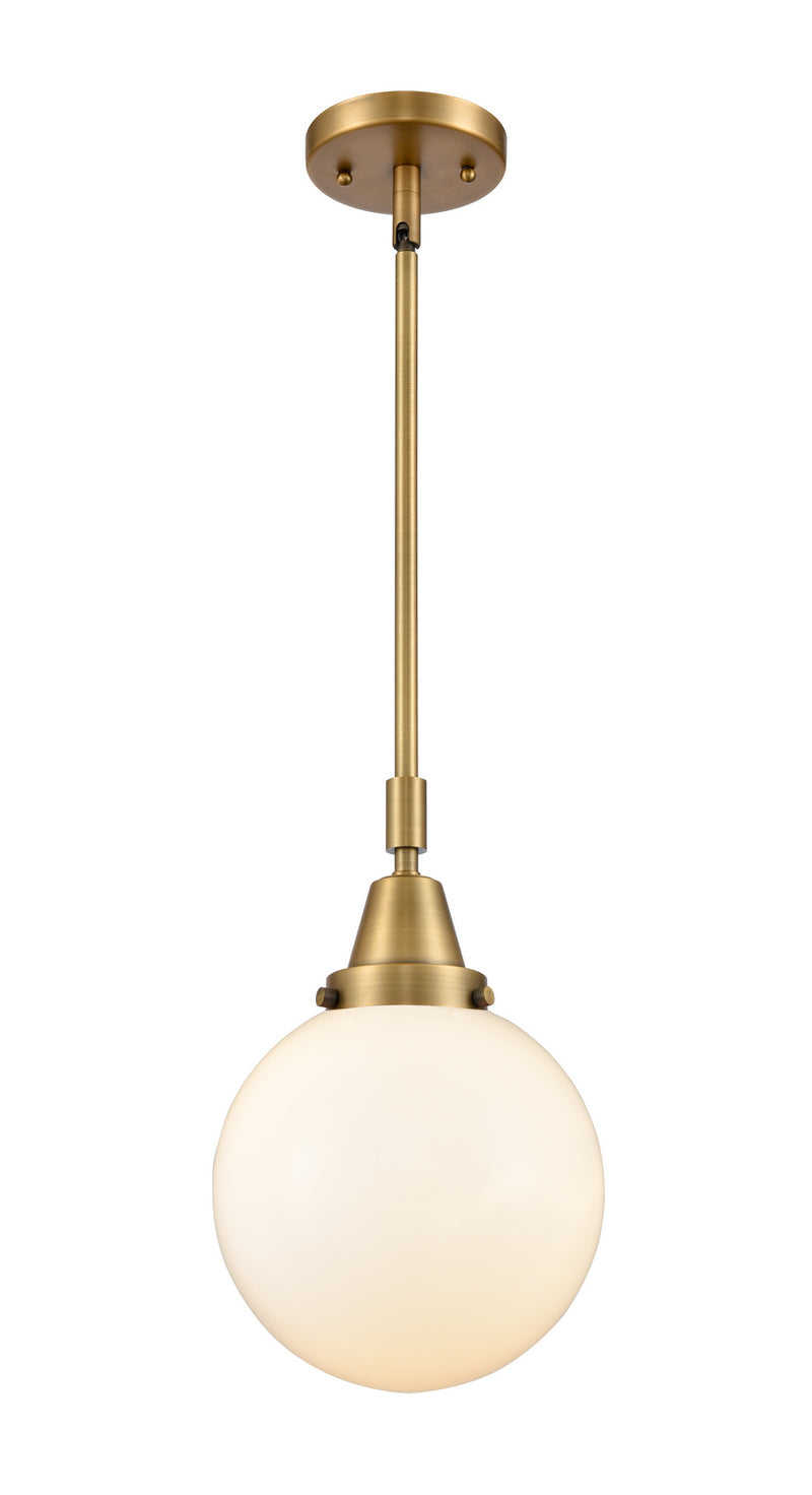 Innovations 447-1S-BB-G201-8 One Light Mini Pendant, Brushed Brass