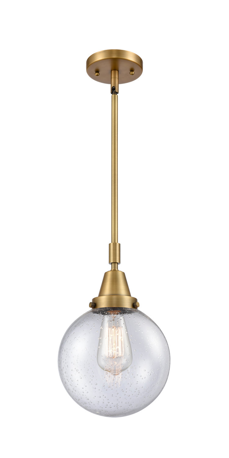 Innovations 447-1S-BB-G204-8 One Light Mini Pendant, Brushed Brass