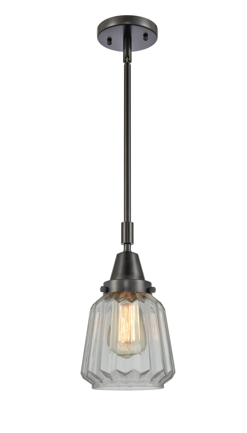 Innovations 447-1S-BK-G142-LED LED Mini Pendant, Matte Black