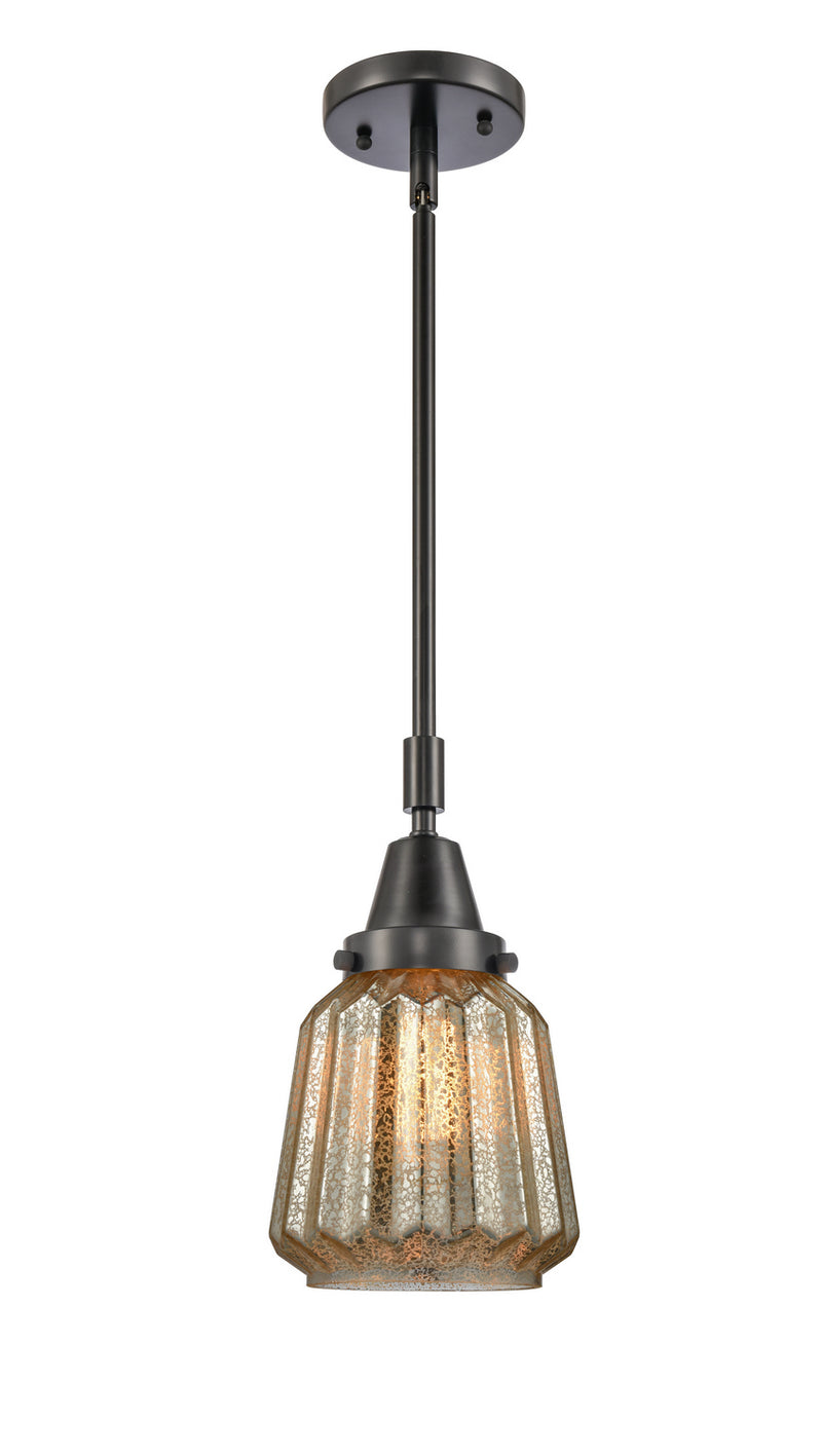 Innovations 447-1S-BK-G146 One Light Mini Pendant, Matte Black