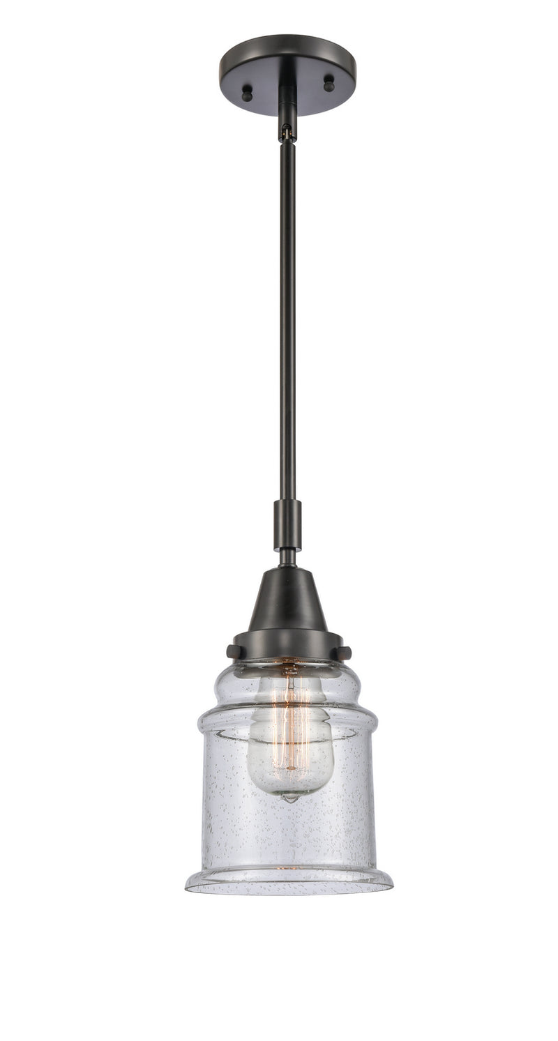 Innovations 447-1S-BK-G184 One Light Mini Pendant, Matte Black