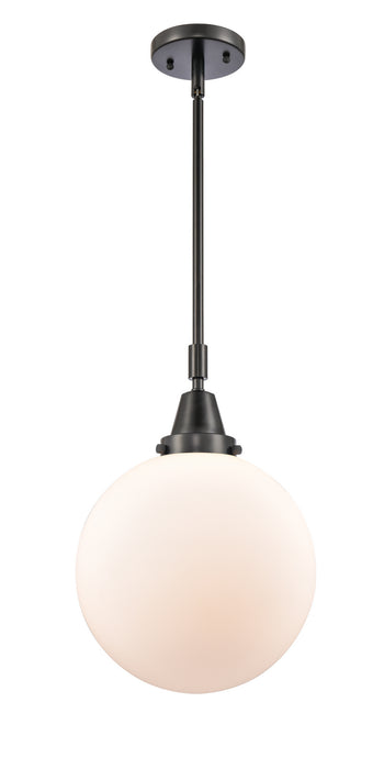 Innovations 447-1S-BK-G201-10 One Light Mini Pendant, Matte Black