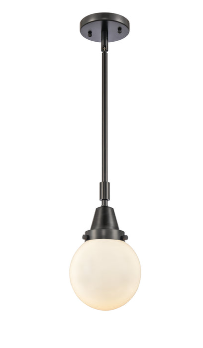 Innovations 447-1S-BK-G201-6 One Light Mini Pendant, Matte Black