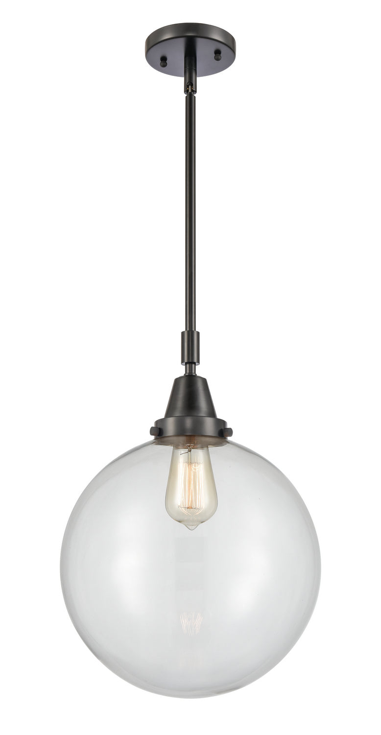 Innovations 447-1S-BK-G202-12 One Light Mini Pendant, Matte Black