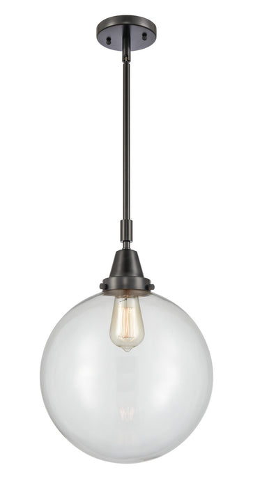 Innovations 447-1S-BK-G202-12 One Light Mini Pendant, Matte Black