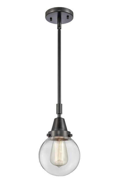 Innovations 447-1S-BK-G202-6 One Light Mini Pendant, Matte Black