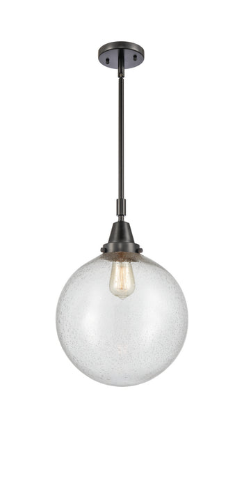 Innovations 447-1S-BK-G204-12 One Light Mini Pendant, Matte Black
