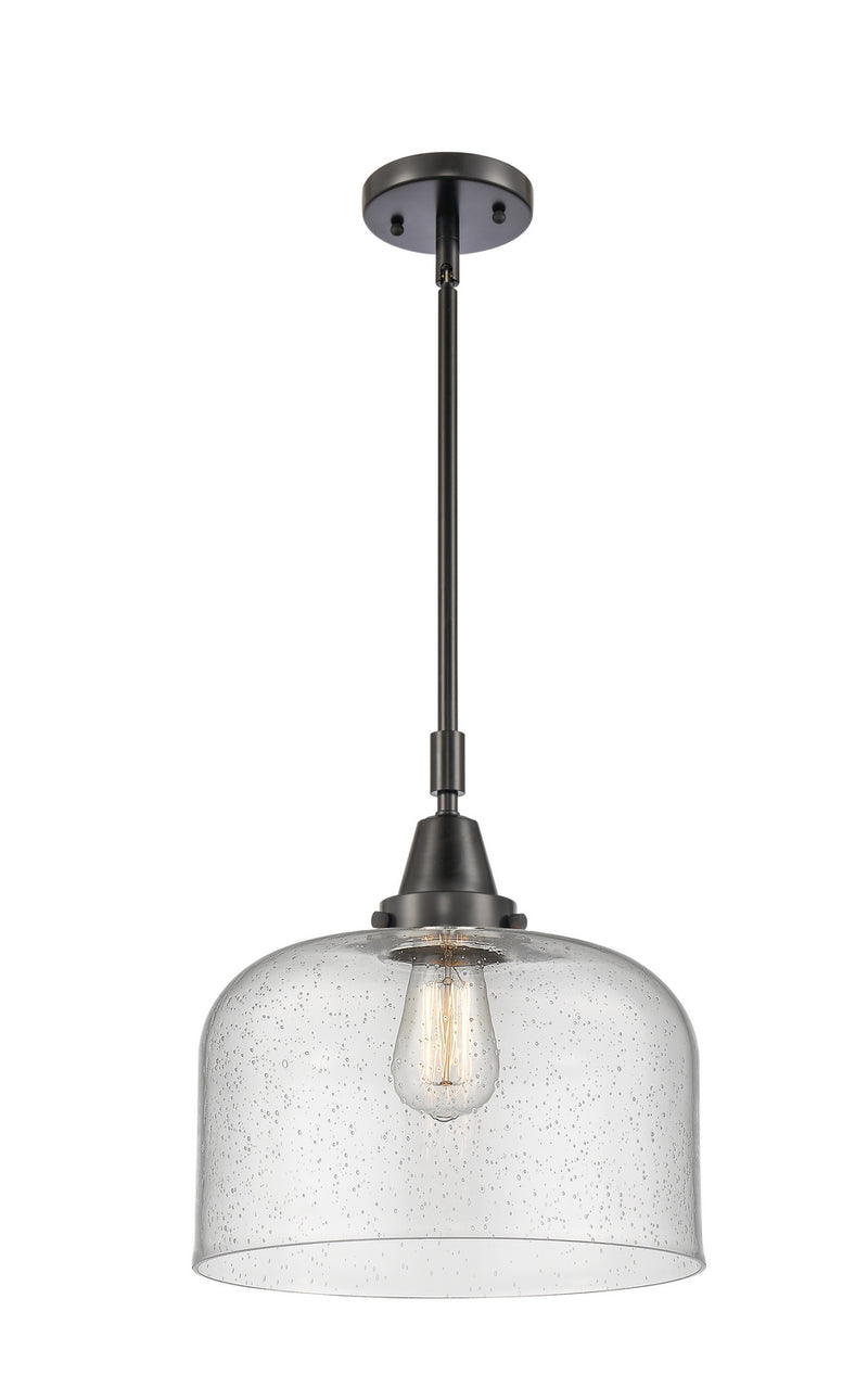 Innovations 447-1S-BK-G74-L One Light Mini Pendant, Matte Black
