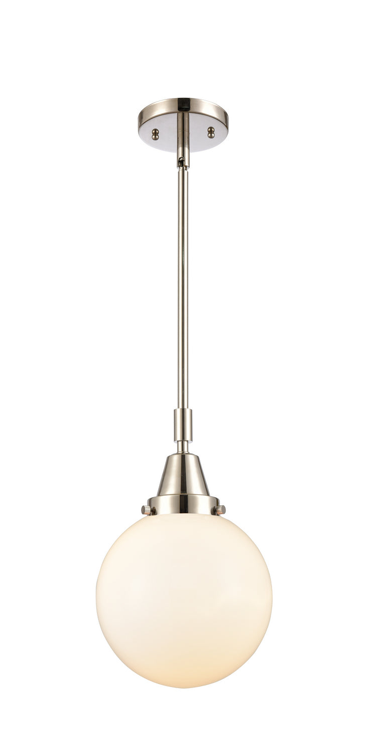 Innovations 447-1S-PN-G201-8 One Light Mini Pendant, Polished Nickel