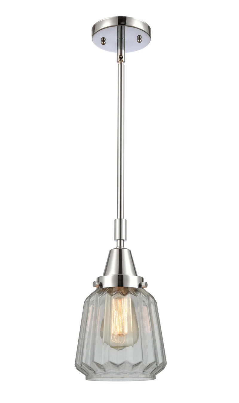 Innovations 447-1S-PC-G142 One Light Mini Pendant, Polished Chrome