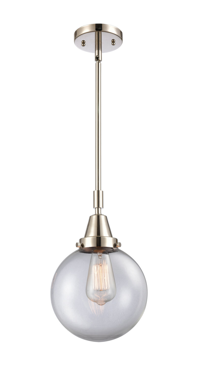 Innovations 447-1S-PN-G202-8 One Light Mini Pendant, Polished Nickel