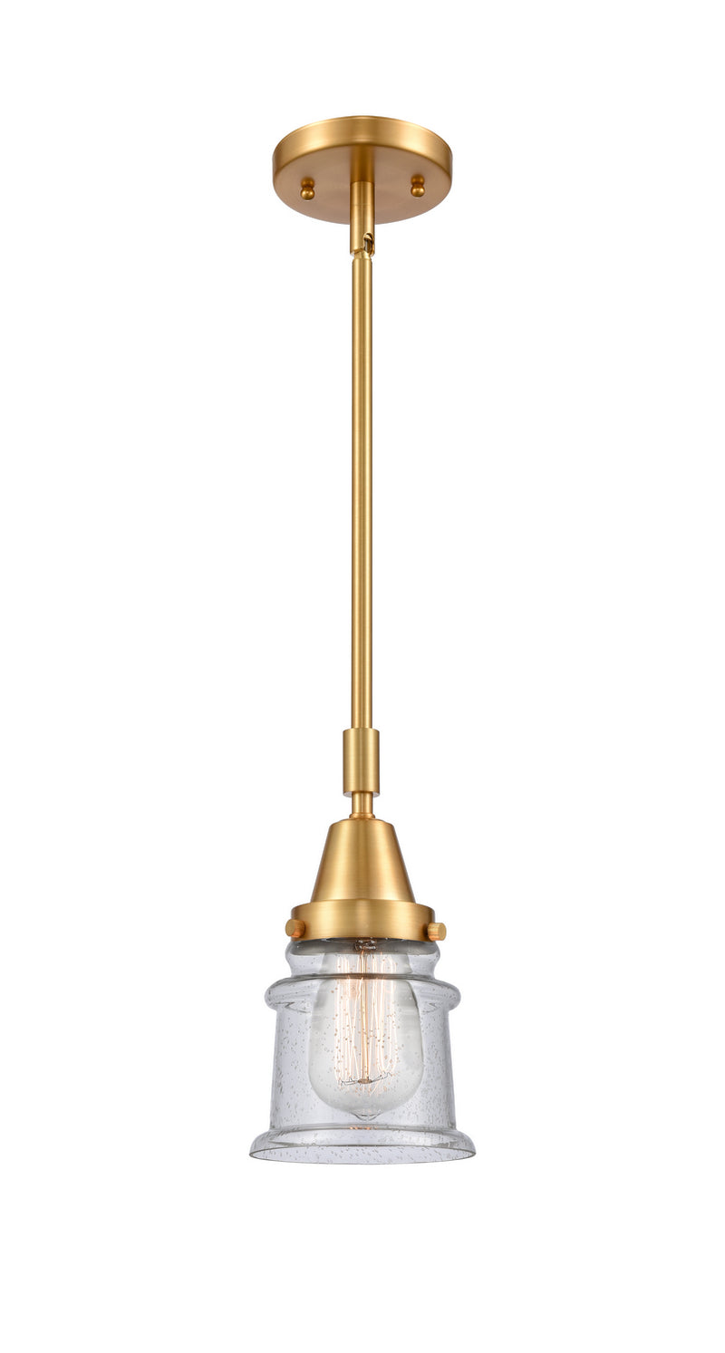 Innovations 447-1S-SG-G184S One Light Mini Pendant, Satin Gold