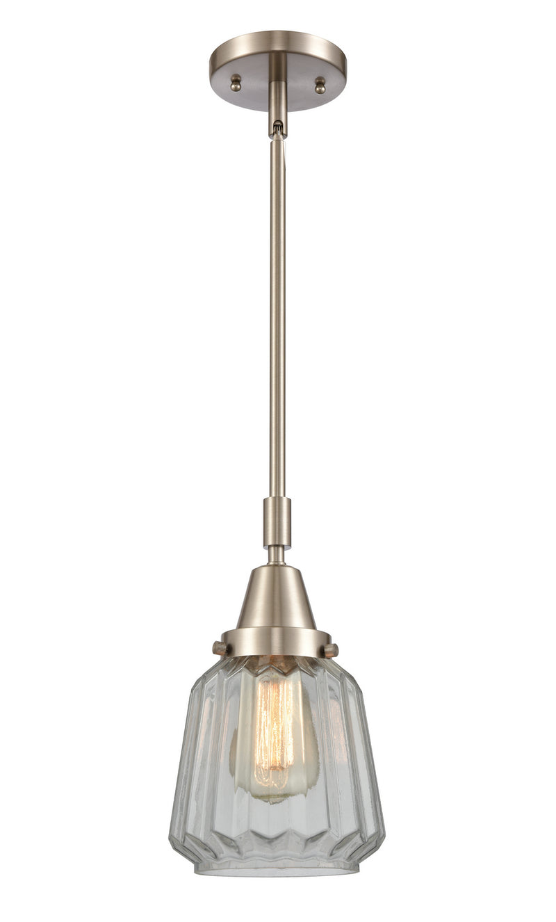 Innovations 447-1S-SN-G142 One Light Mini Pendant, Brushed Satin Nickel