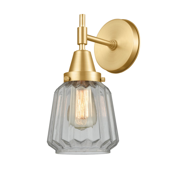 Innovations 447-1W-SG-G142 One Light Wall Sconce, Satin Gold