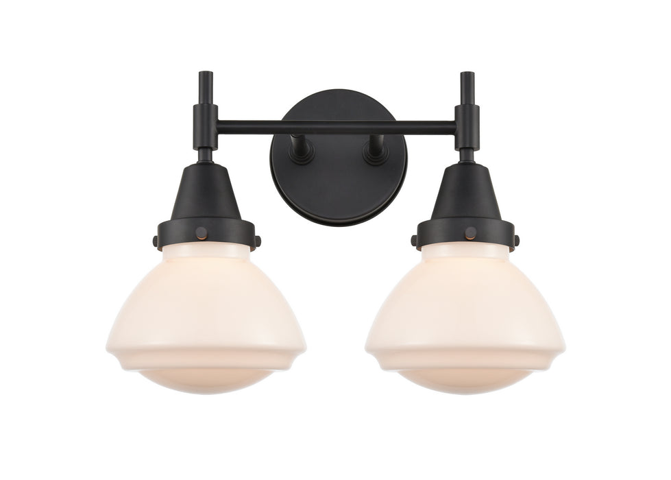 Innovations 447-2W-BK-G321 Two Light Bath Vanity, Matte Black