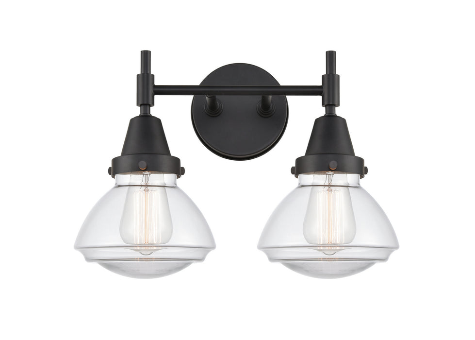Innovations 447-2W-BK-G322 Two Light Bath Vanity, Matte Black