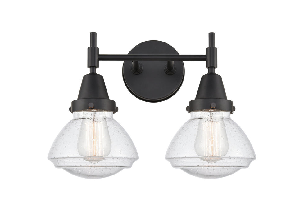 Innovations 447-2W-BK-G324 Two Light Bath Vanity, Matte Black